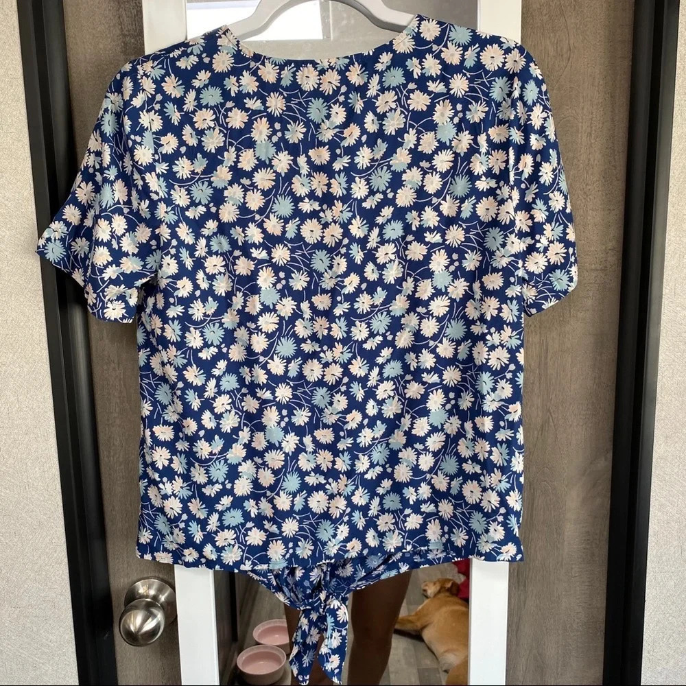 NWT Madewell Novel Tie-Front Top in French Floral - Picture 7 of 7
